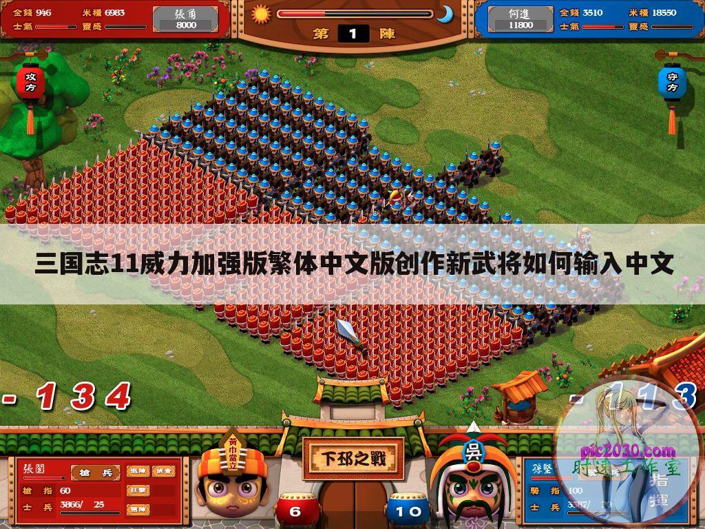 三国志11有没有纯中文的？:三国志11威力加强版繁体中文版创作新武将如何输入中文