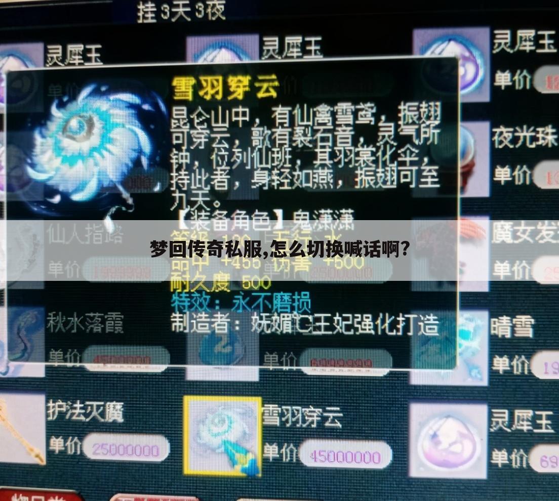 梦回传奇私服,怎么切换喊话啊?