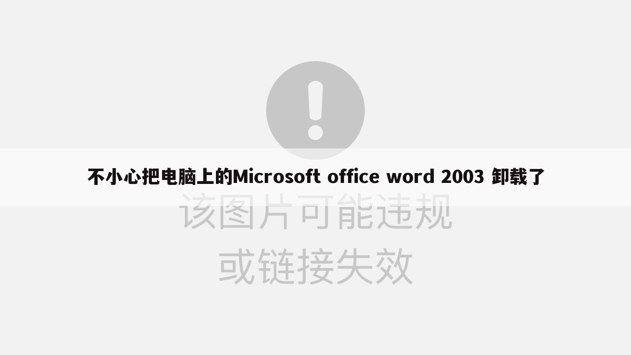 不小心把电脑上的Microsoft office word 2003 卸载了