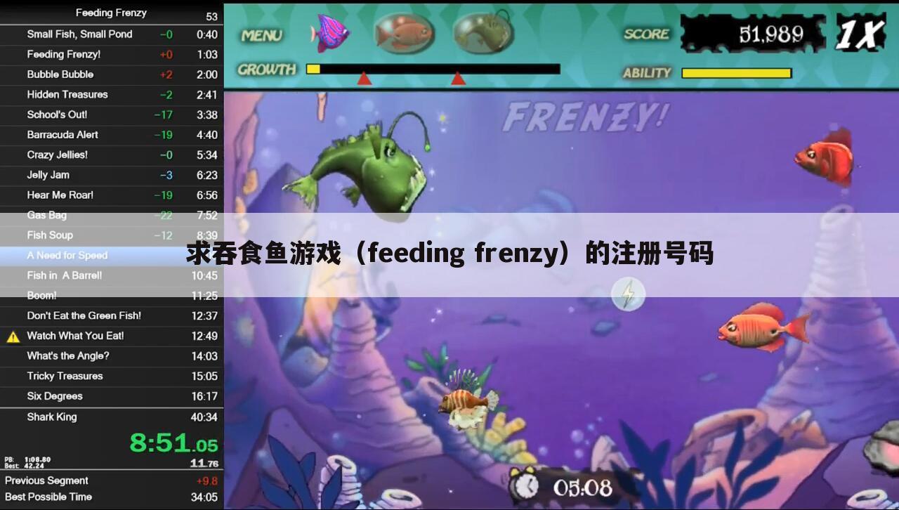 求吞食鱼游戏（feeding frenzy）的注册号码