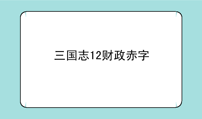 三国志12财政赤字