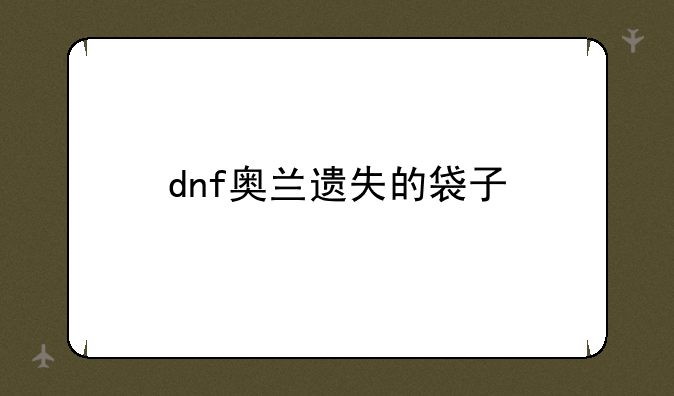 dnf奥兰遗失的袋子