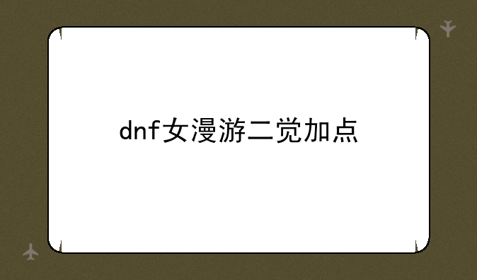 dnf女漫游二觉加点