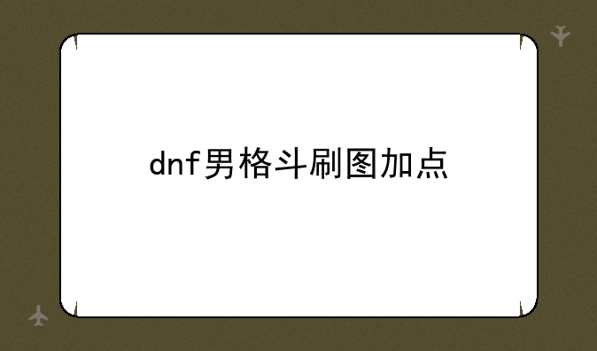 dnf男格斗刷图加点