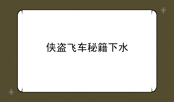 侠盗飞车秘籍下水