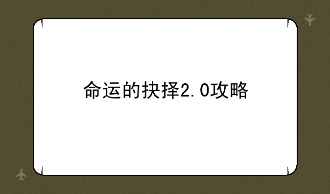 命运的抉择2.0攻略