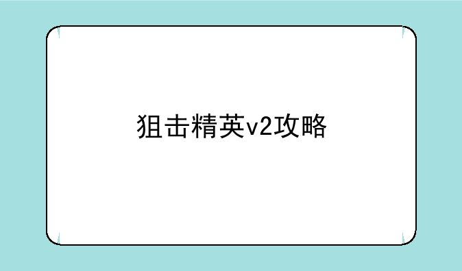 狙击精英v2攻略