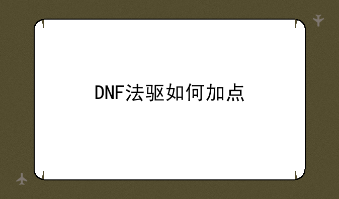 DNF法驱如何加点