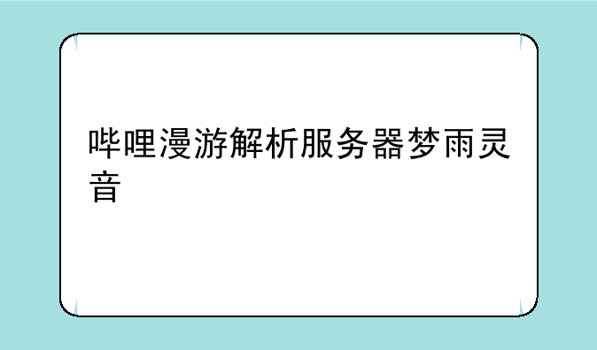 哔哩漫游解析服务器梦雨灵音