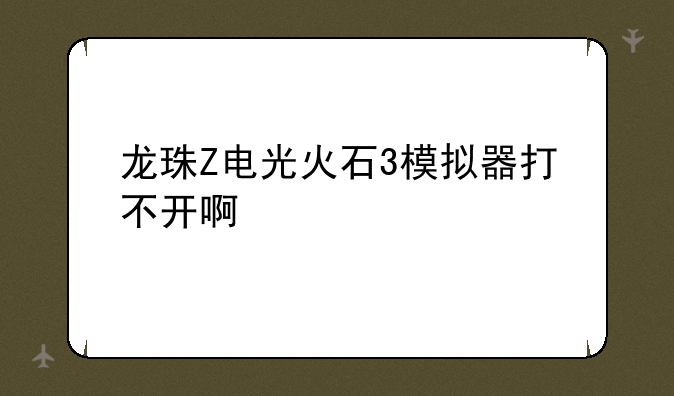 龙珠Z电光火石3模拟器打不开啊