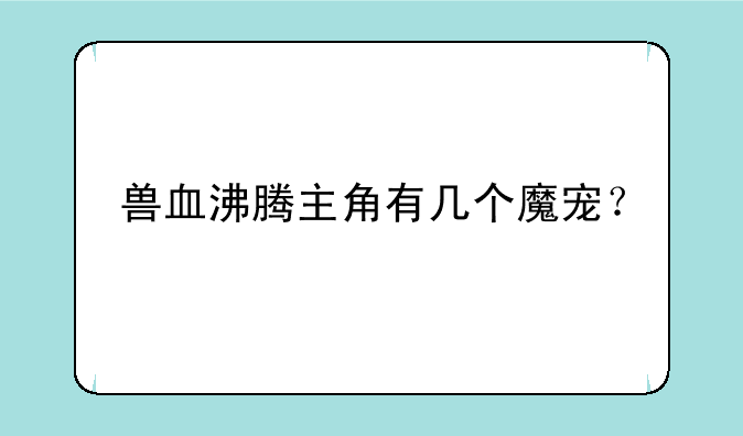 兽血沸腾主角有几个魔宠？