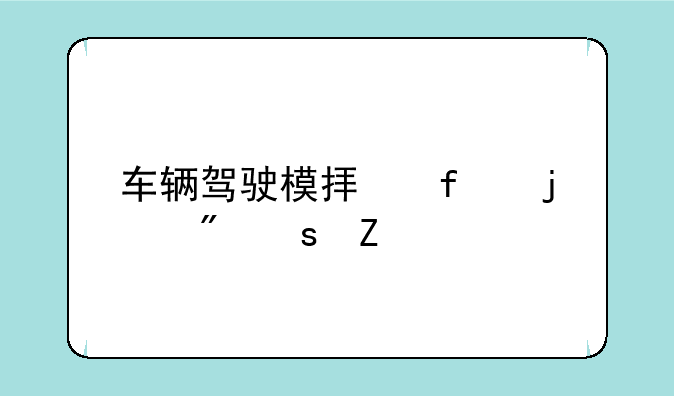 车辆驾驶模拟器的制作方法