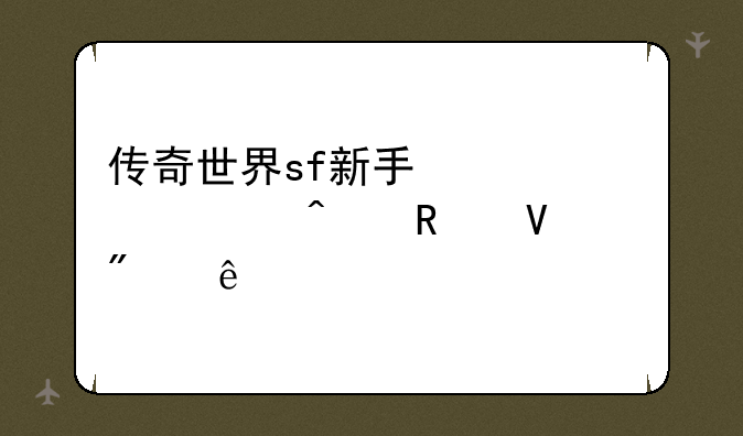 传奇世界sf新手快速入门攻略分享