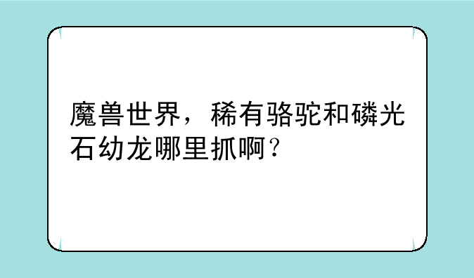 魔兽世界，稀有骆驼和磷光石幼龙哪里抓啊？