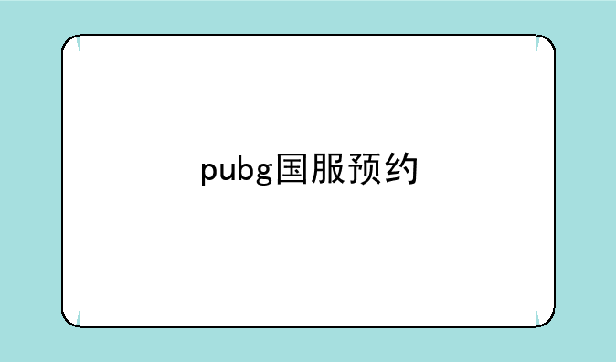 pubg国服预约