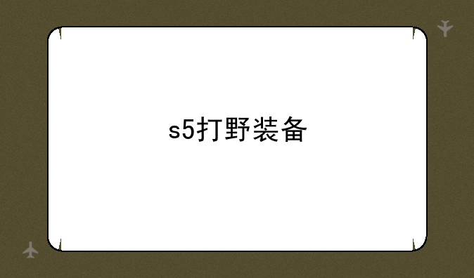 s5打野装备