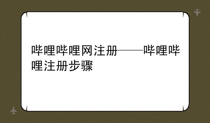 哔哩哔哩网注册——哔哩哔哩注册步骤