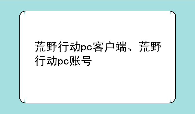 荒野行动pc客户端、荒野行动pc账号